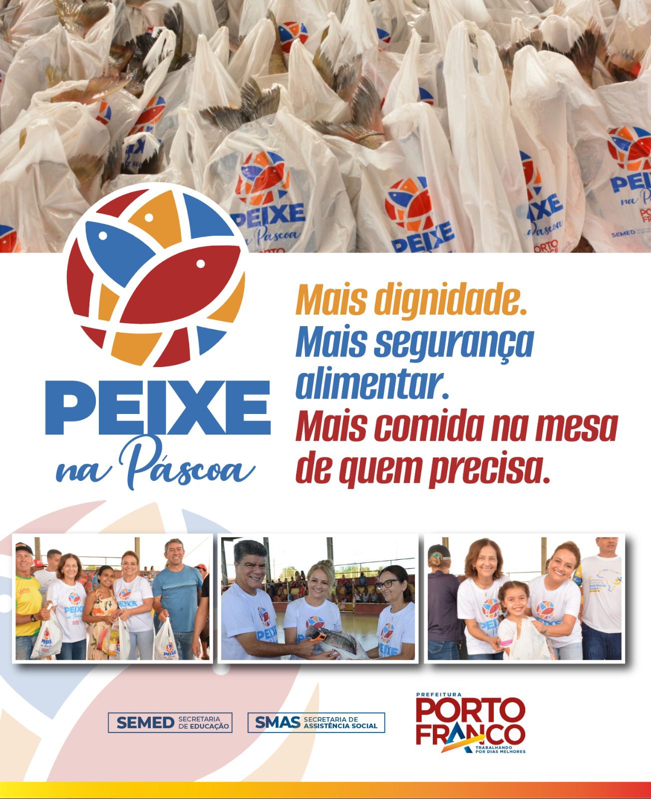 Peixe na Páscoa contempla centenas de famílias em Porto Franco