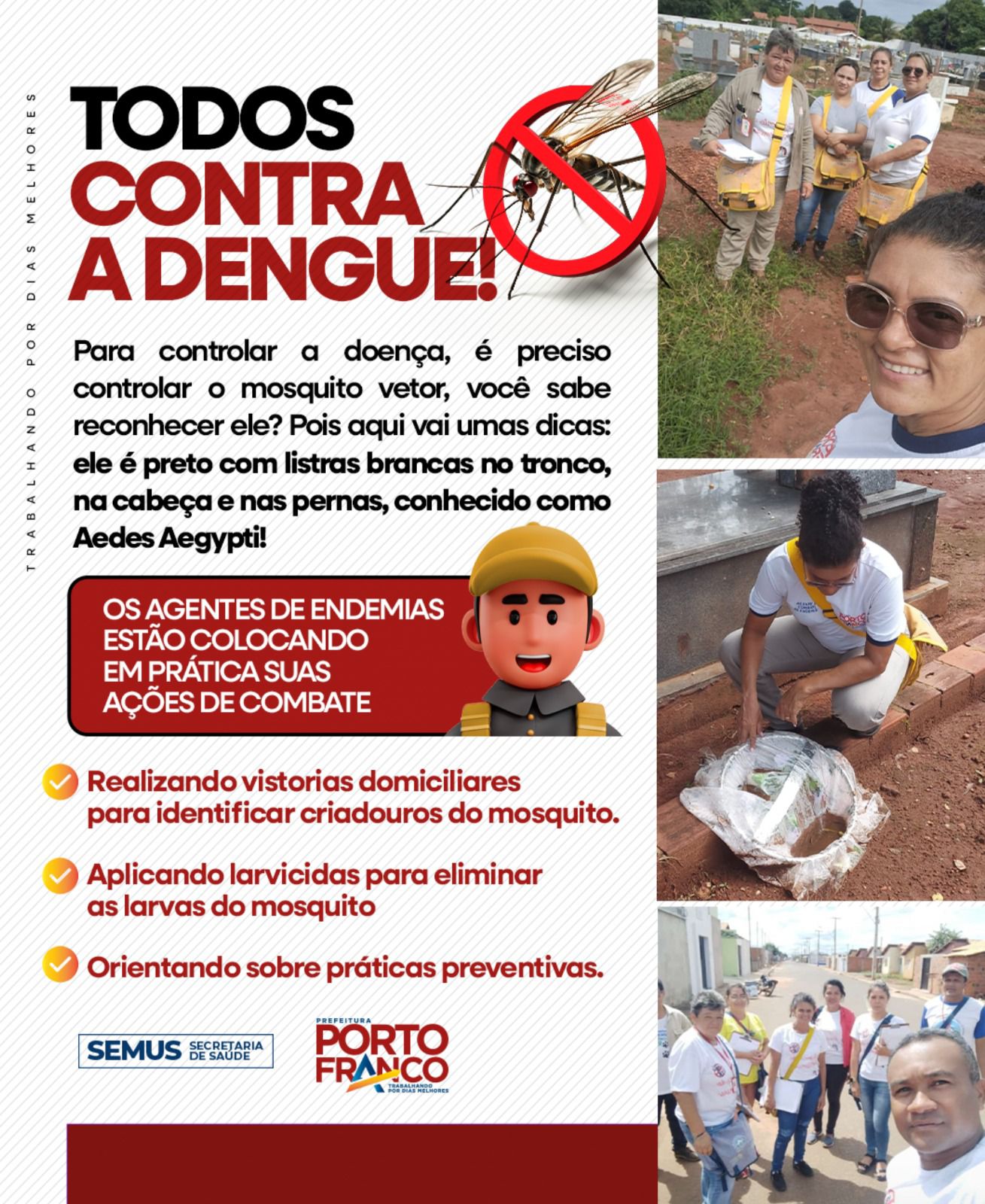 Porto Franco intensifica combate  à dengue com ações de prevenção e mobilização da população