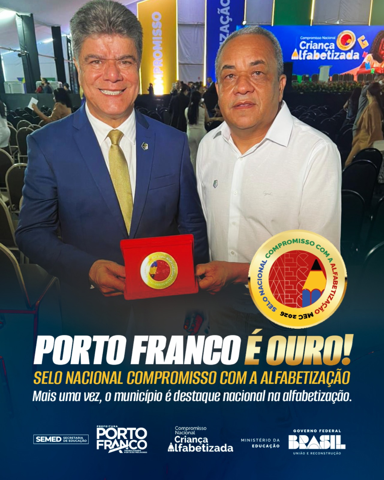 Porto Franco recebe Selo Nacional Ouro, em Brasília